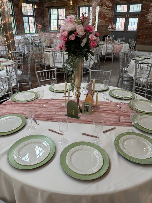 Pink Cheese Cloth Table Runners